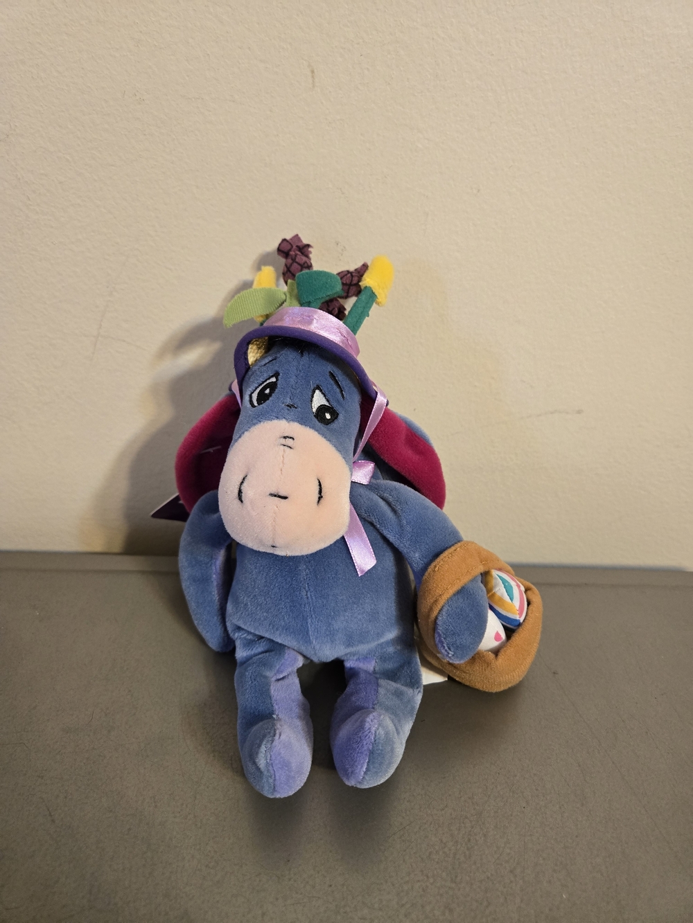 Disney Store Winnie The Pooh Easter Bonnet Eeyore 9" Plush Toy